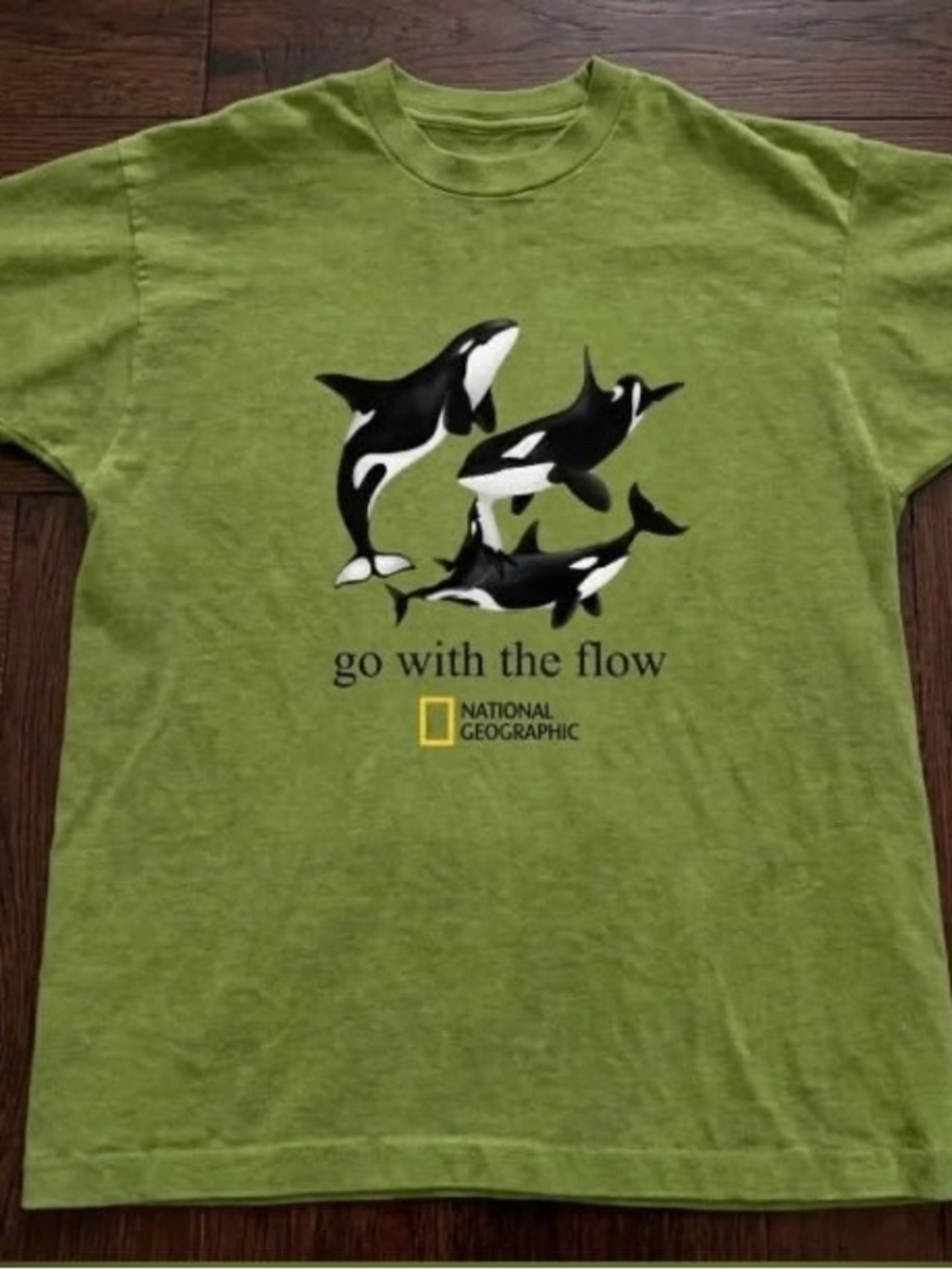 National Geographic Green "Go With The Flow" Orca T-Shirt